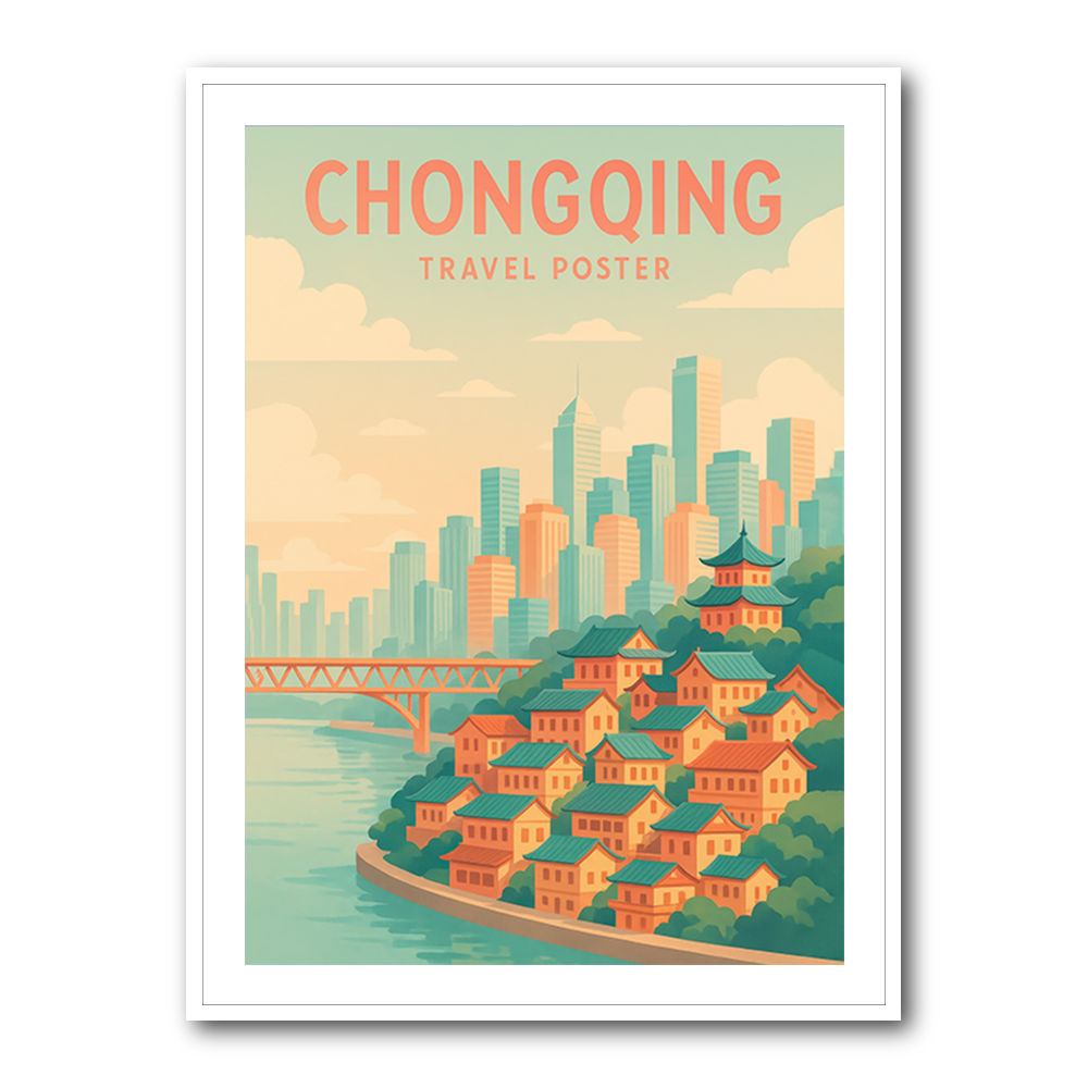 Chongqing China Travel Poster Chongqing China Travel Poster