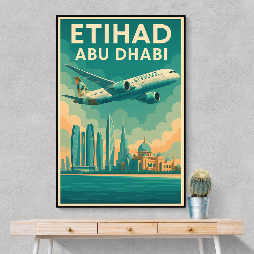Etihad Abu Dhabi Travel Poster Etihad Abu Dhabi Travel Poster