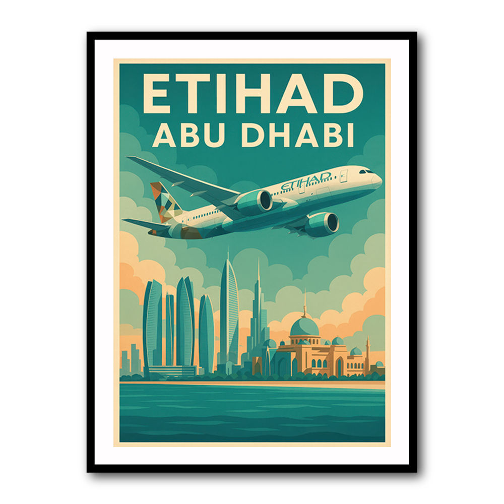 Etihad Abu Dhabi Travel Poster Etihad Abu Dhabi Travel Poster