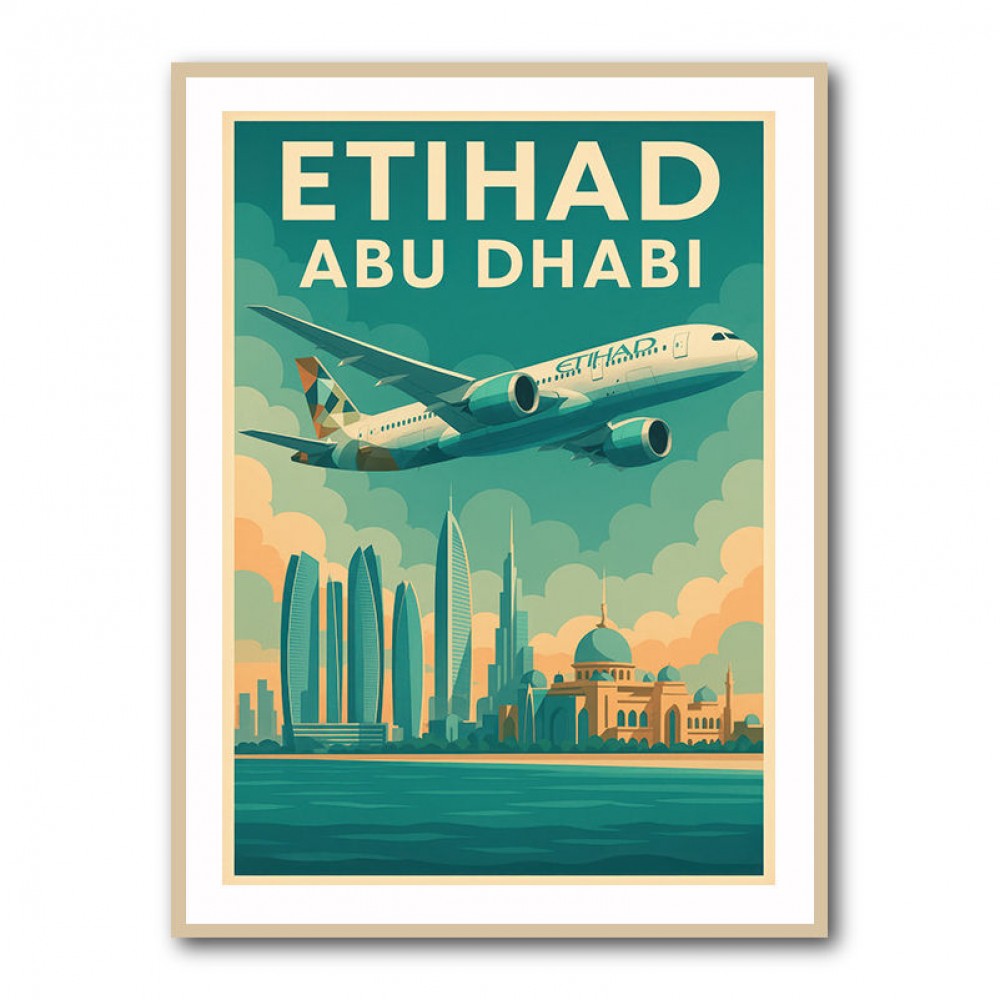 Etihad Abu Dhabi Travel Poster Etihad Abu Dhabi Travel Poster