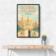 Framed Canvas Size:: Extra Large 80 x 120 cm Global Village Travel Poster 3