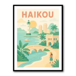 Haikou China Travel Poster