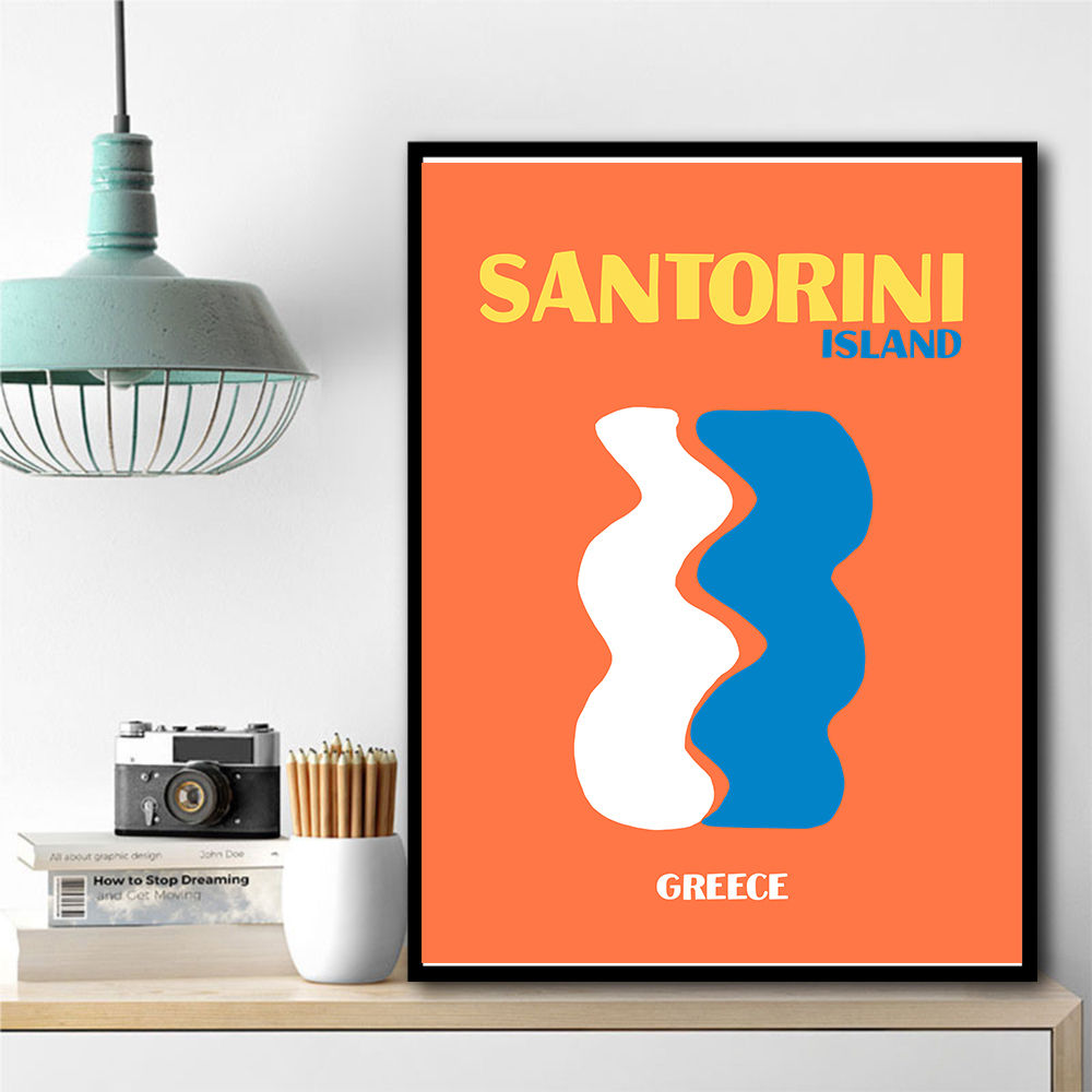 Santorini Travel Poster Santorini Travel Poster