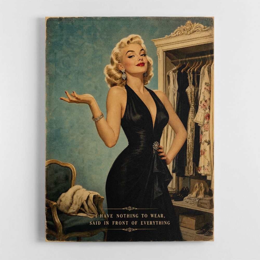 I have Nothing To Wear Vintage Style Wall Art