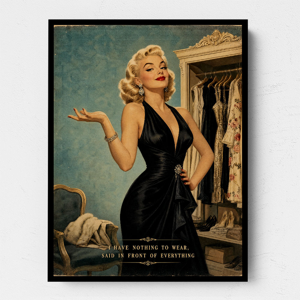 I have Nothing To Wear Vintage Style Wall Art