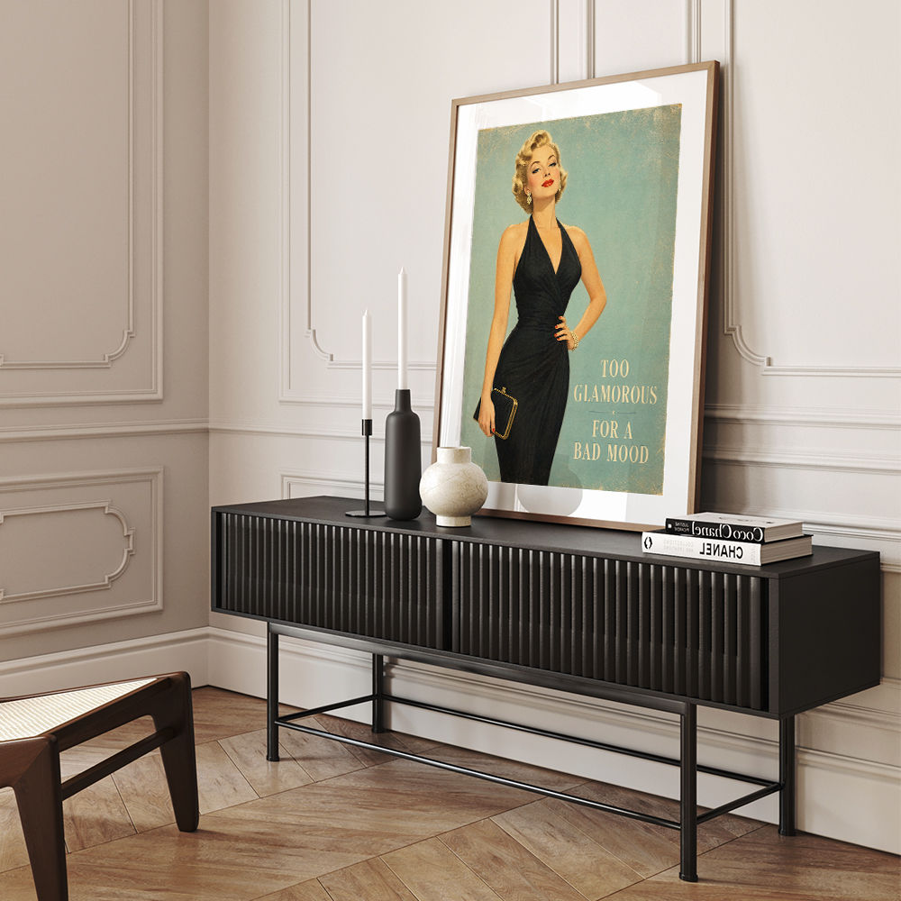 Too Glamorous For A Bad Mood Vintage Glamour Style Wall Art