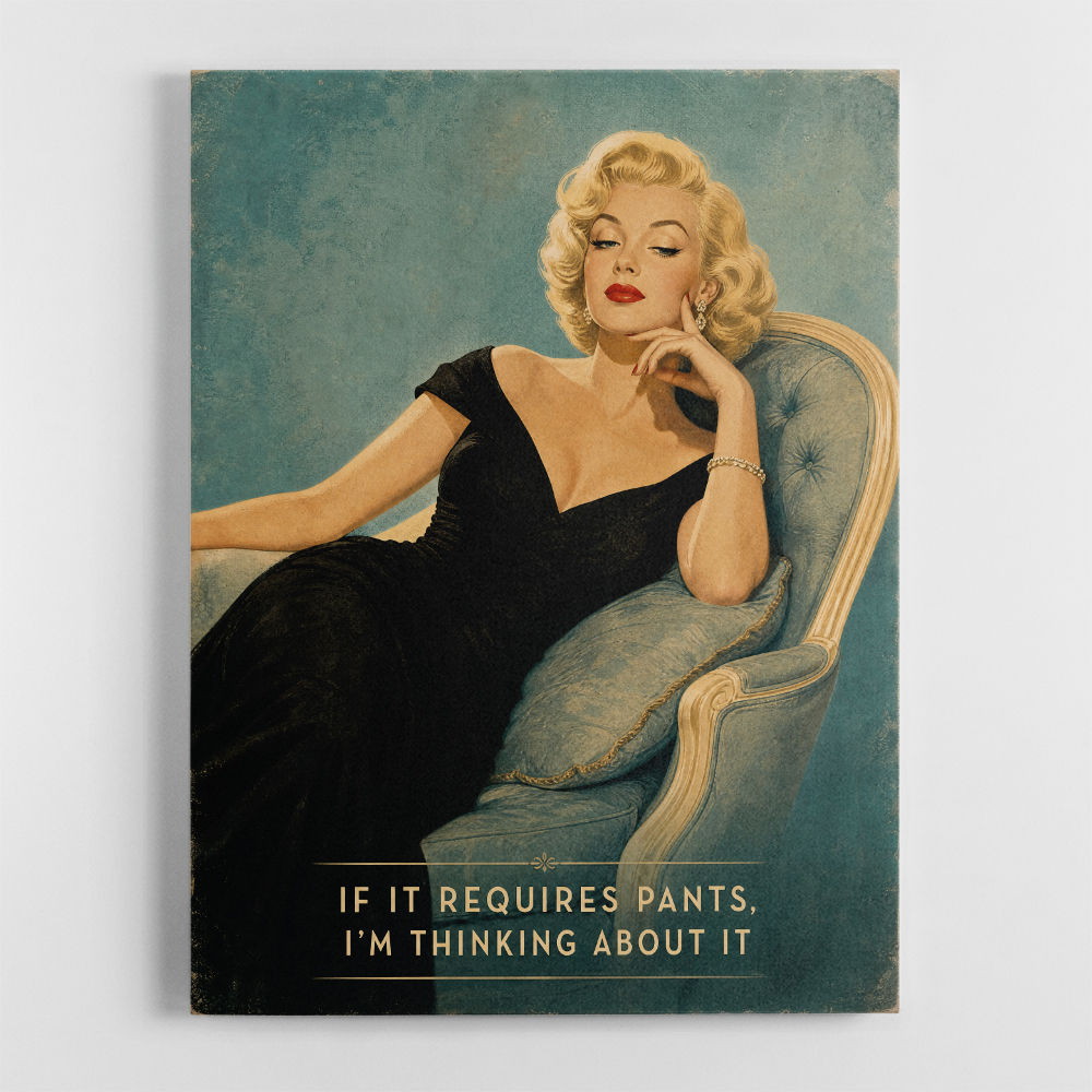 If It Requires Pants Vintage Glamour Style Wall Art