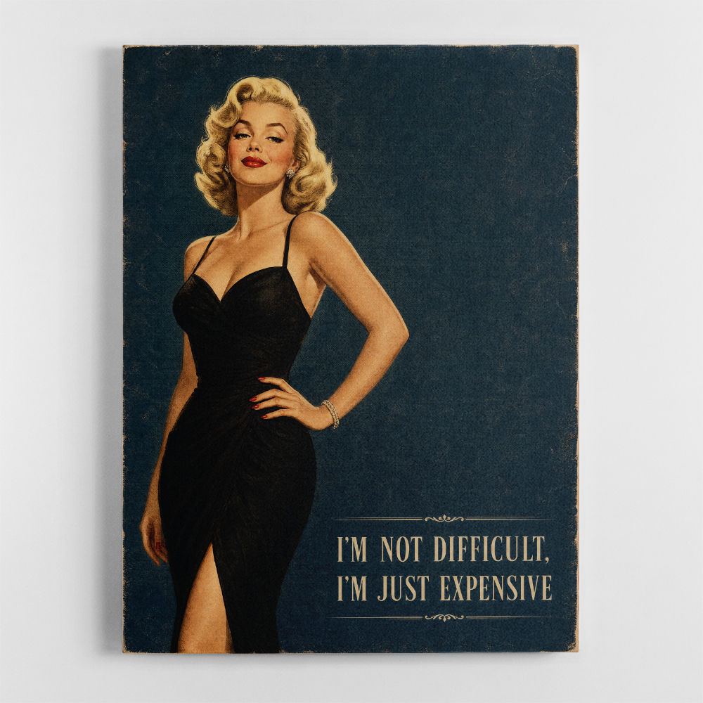 I'm Not Difficult Vintage Glamour Style Wall Art