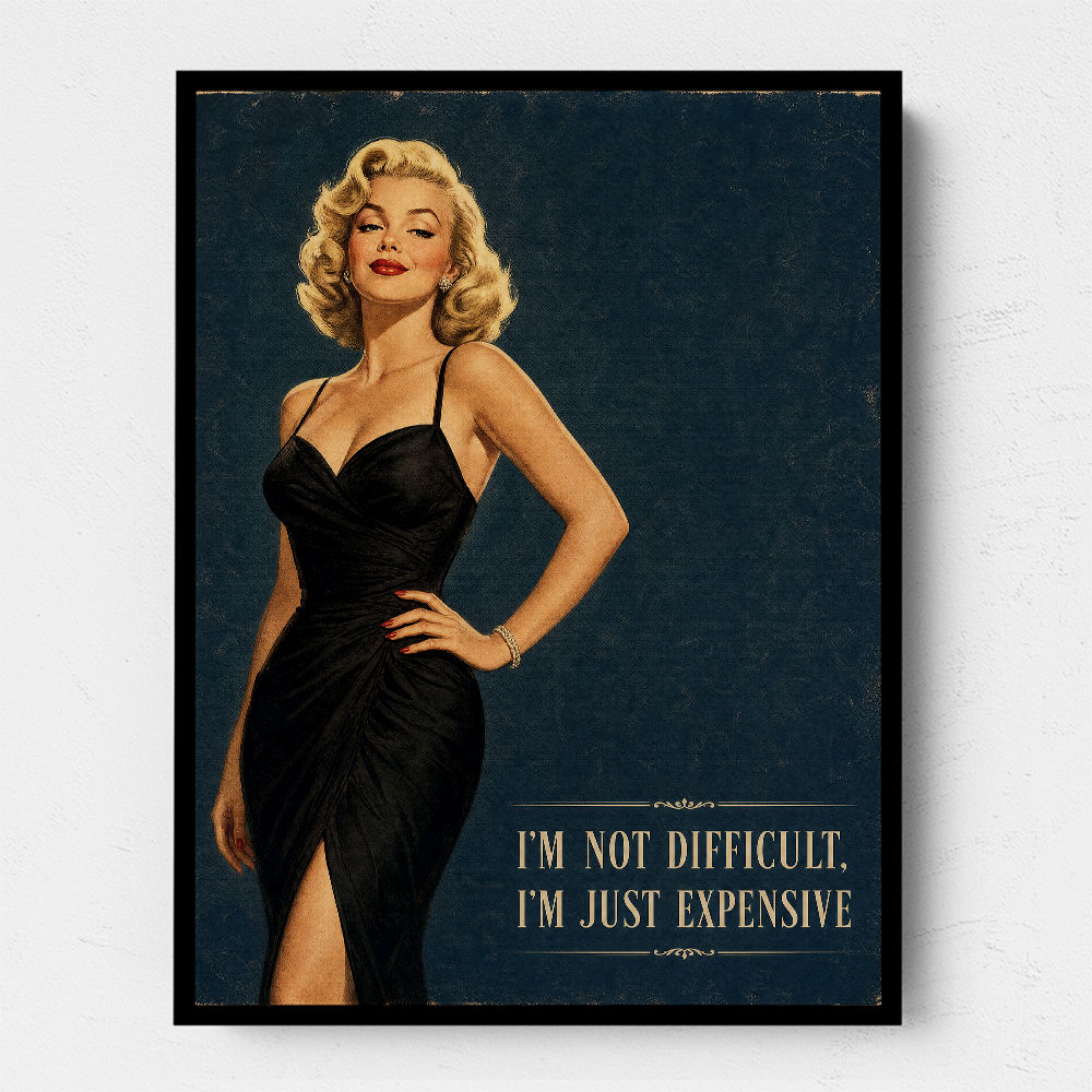 I'm Not Difficult Vintage Glamour Style Wall Art