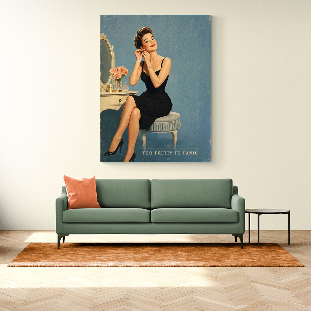 Too Pretty To Panic Vintage Glamour Style Wall Art