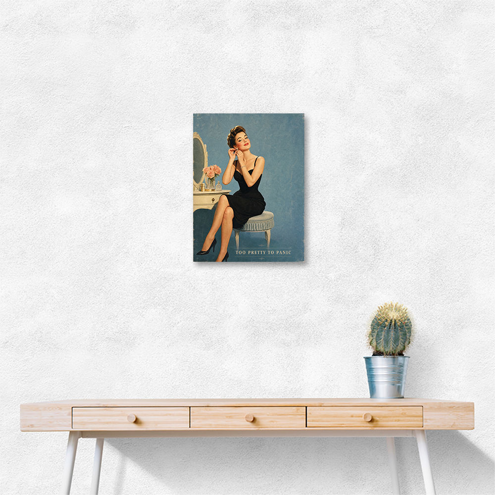 Too Pretty To Panic Vintage Glamour Style Wall Art