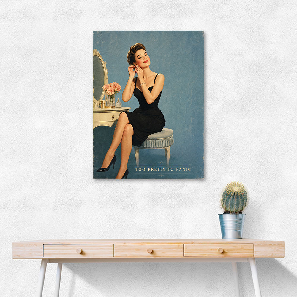 Too Pretty To Panic Vintage Glamour Style Wall Art