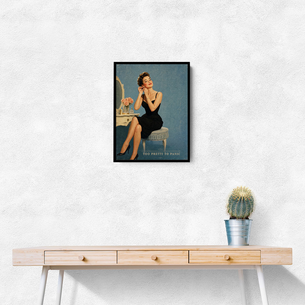 Too Pretty To Panic Vintage Glamour Style Wall Art