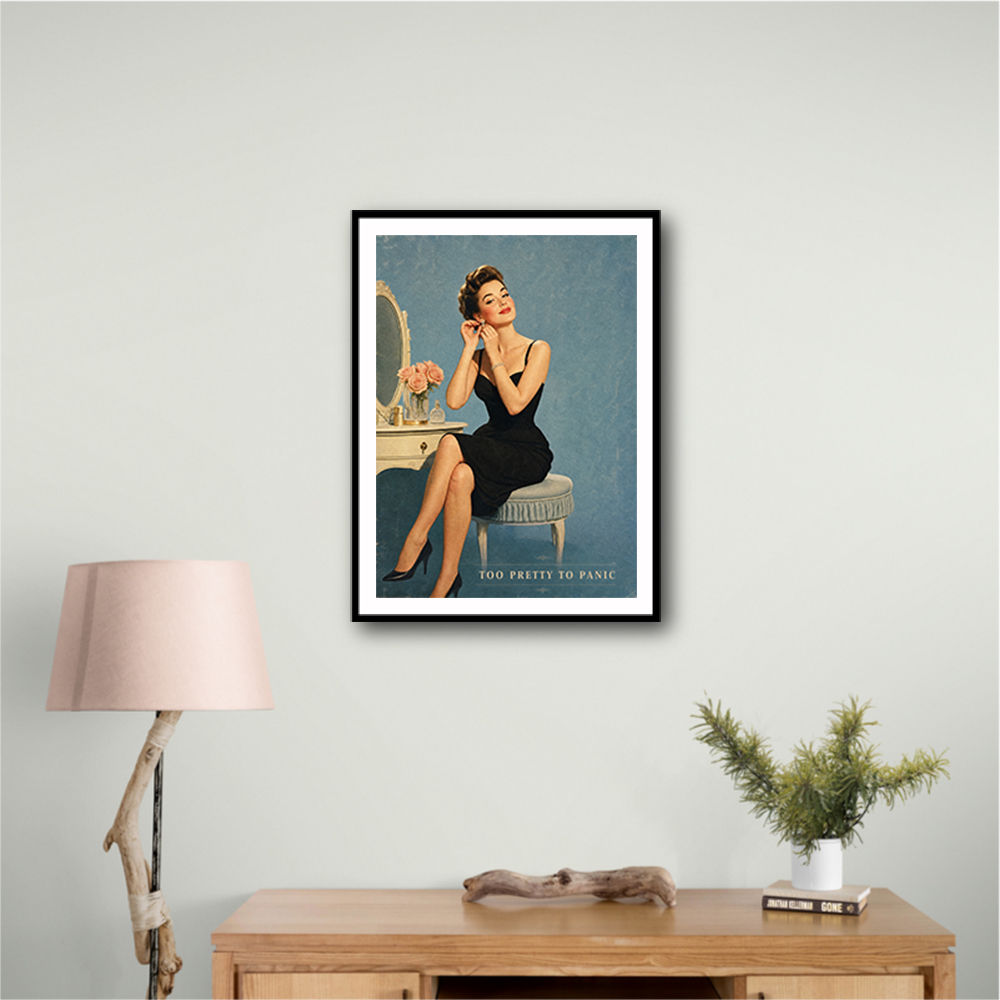 Too Pretty To Panic Vintage Glamour Style Wall Art