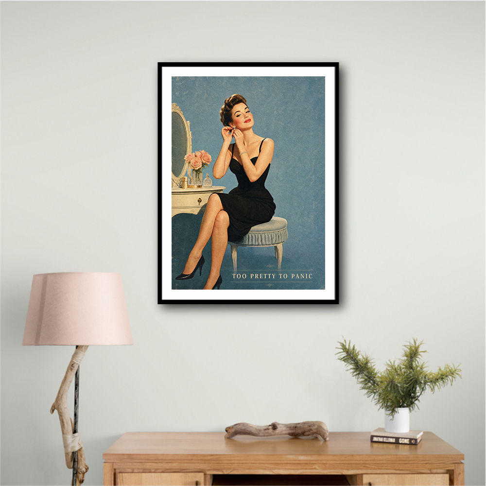 Too Pretty To Panic Vintage Glamour Style Wall Art
