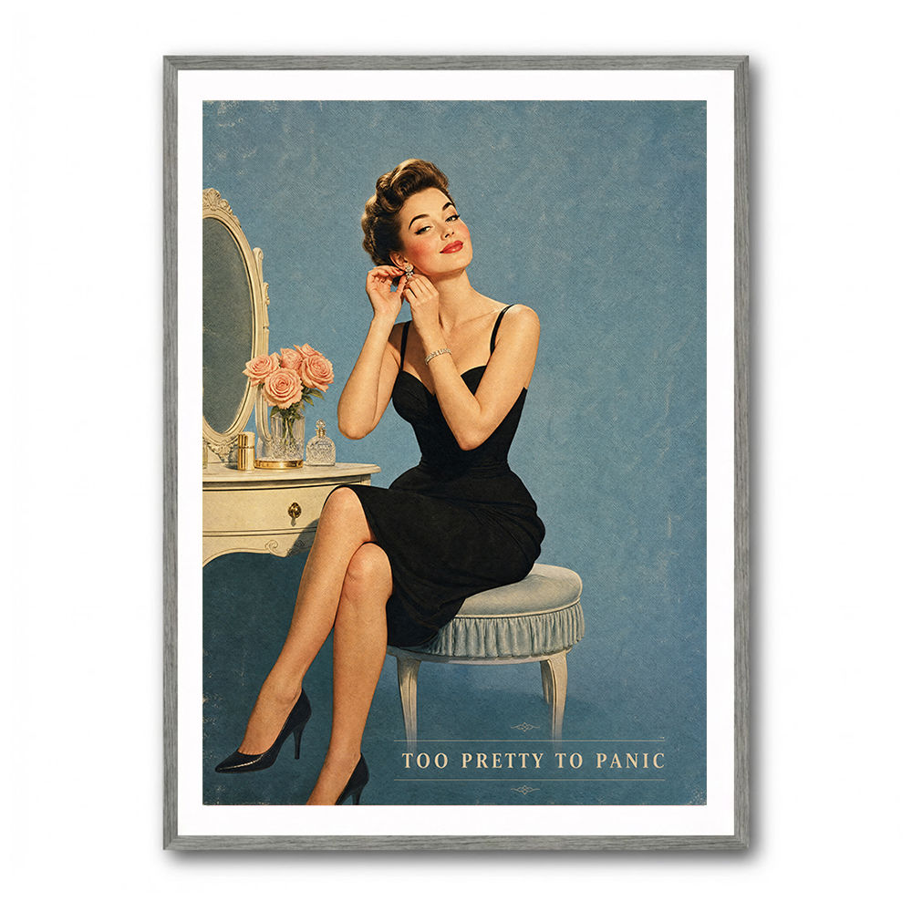 Too Pretty To Panic Vintage Glamour Style Wall Art