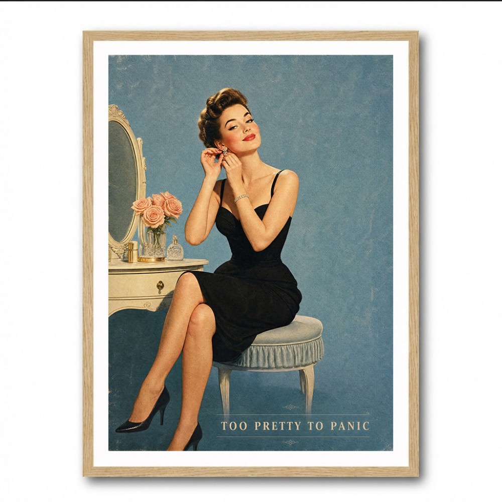 Too Pretty To Panic Vintage Glamour Style Wall Art