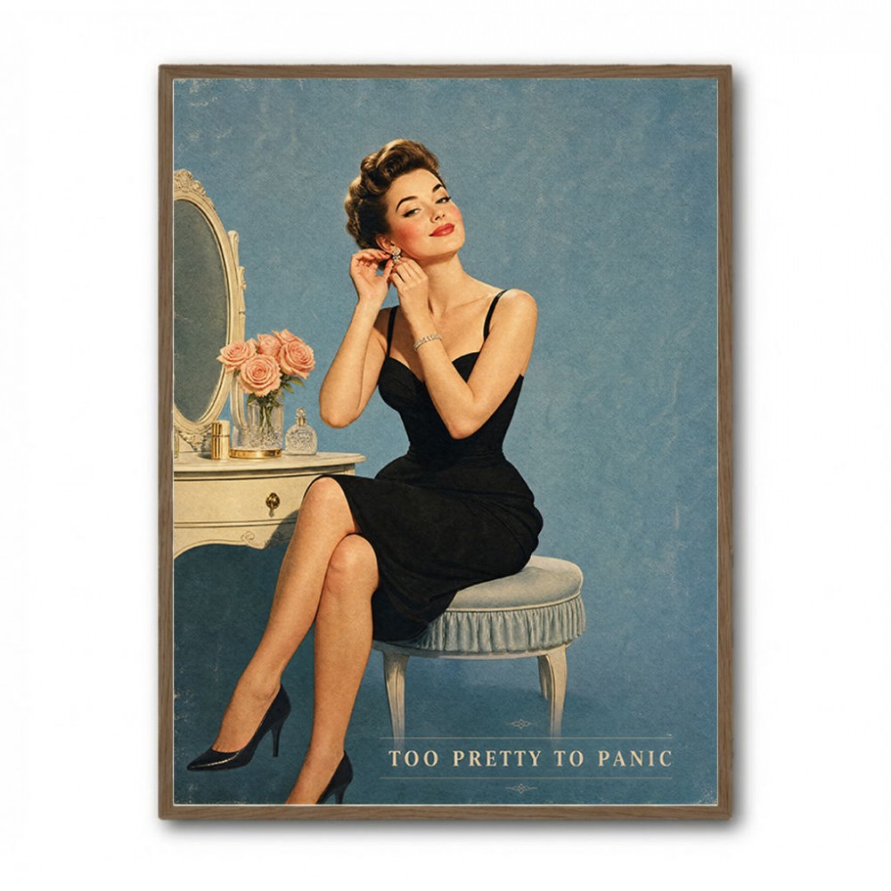 Too Pretty To Panic Vintage Glamour Style Wall Art