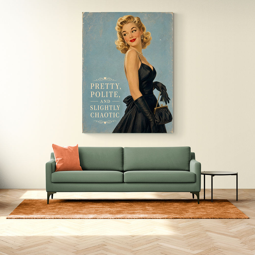 Pretty Polite and Slightly Chaotic Vintage Glamour Wall Art