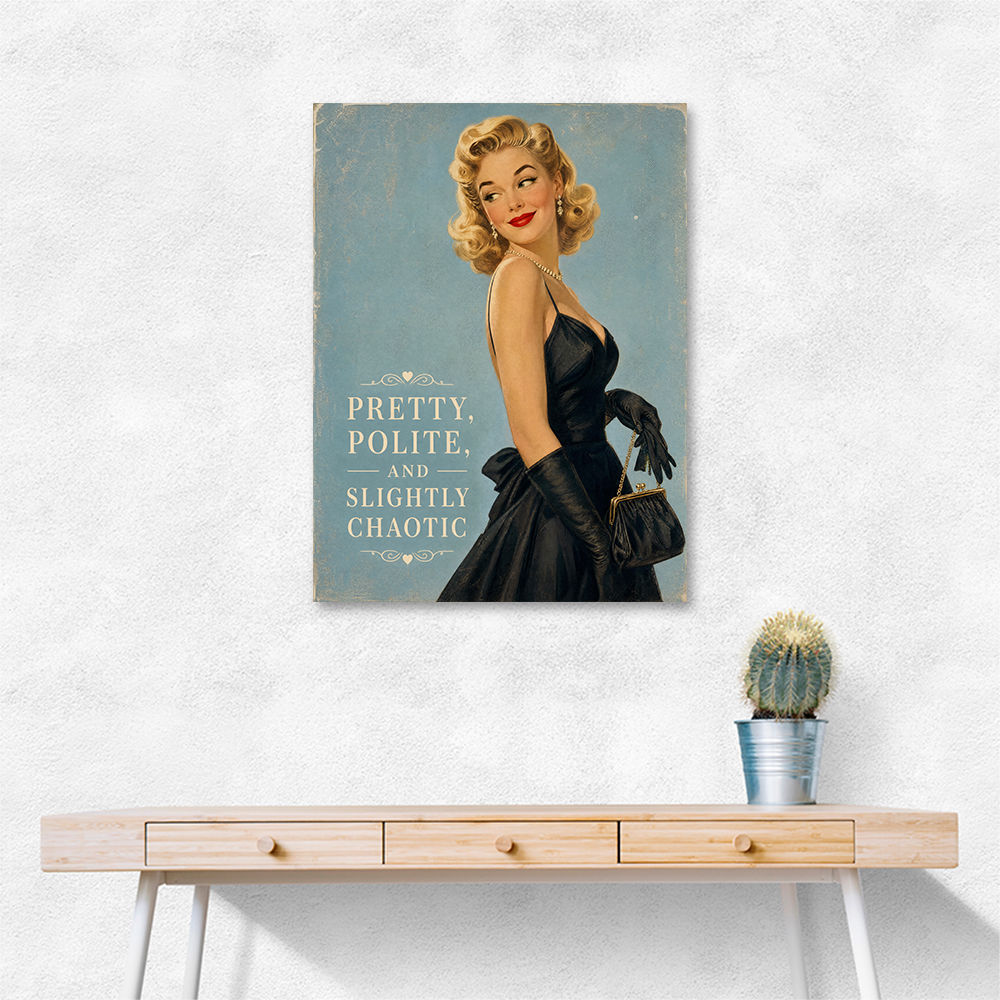 Pretty Polite and Slightly Chaotic Vintage Glamour Wall Art