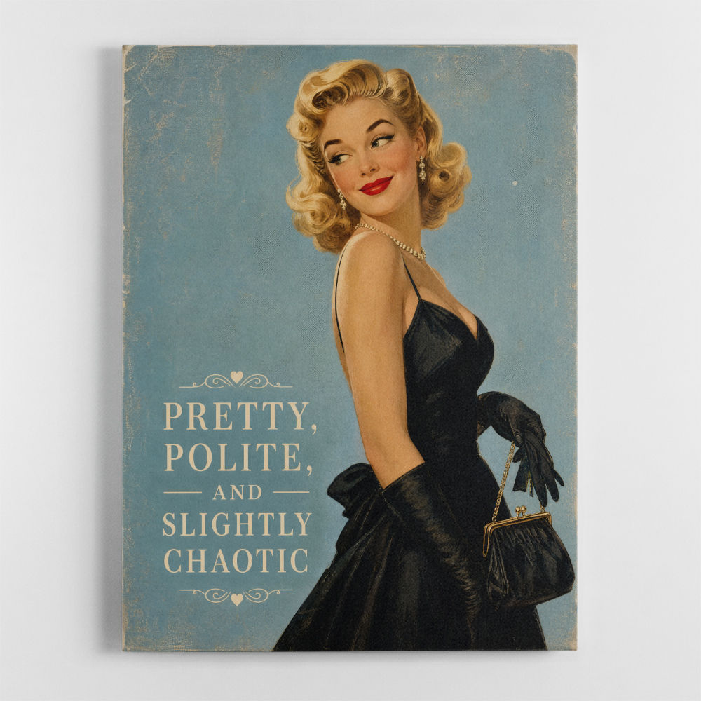 Pretty Polite and Slightly Chaotic Vintage Glamour Wall Art