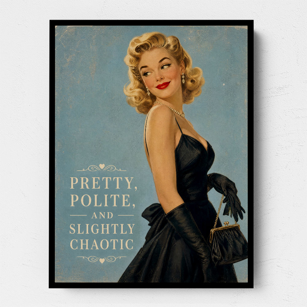 Pretty Polite and Slightly Chaotic Vintage Glamour Wall Art