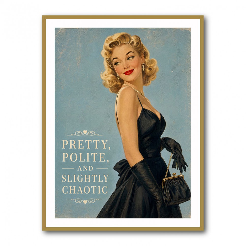 Pretty Polite and Slightly Chaotic Vintage Glamour Wall Art