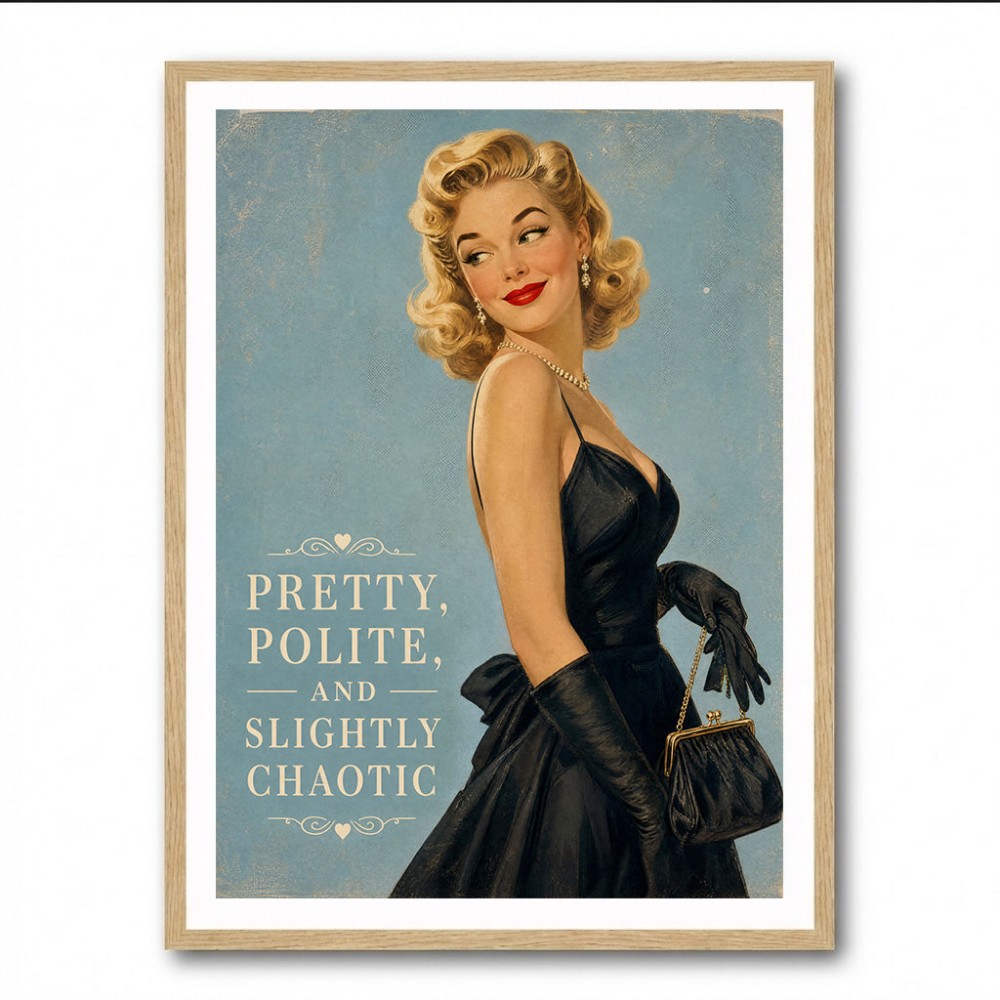 Pretty Polite and Slightly Chaotic Vintage Glamour Wall Art