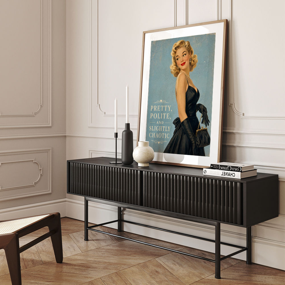 Pretty Polite and Slightly Chaotic Vintage Glamour Wall Art