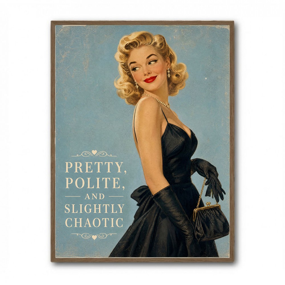 Pretty Polite and Slightly Chaotic Vintage Glamour Wall Art