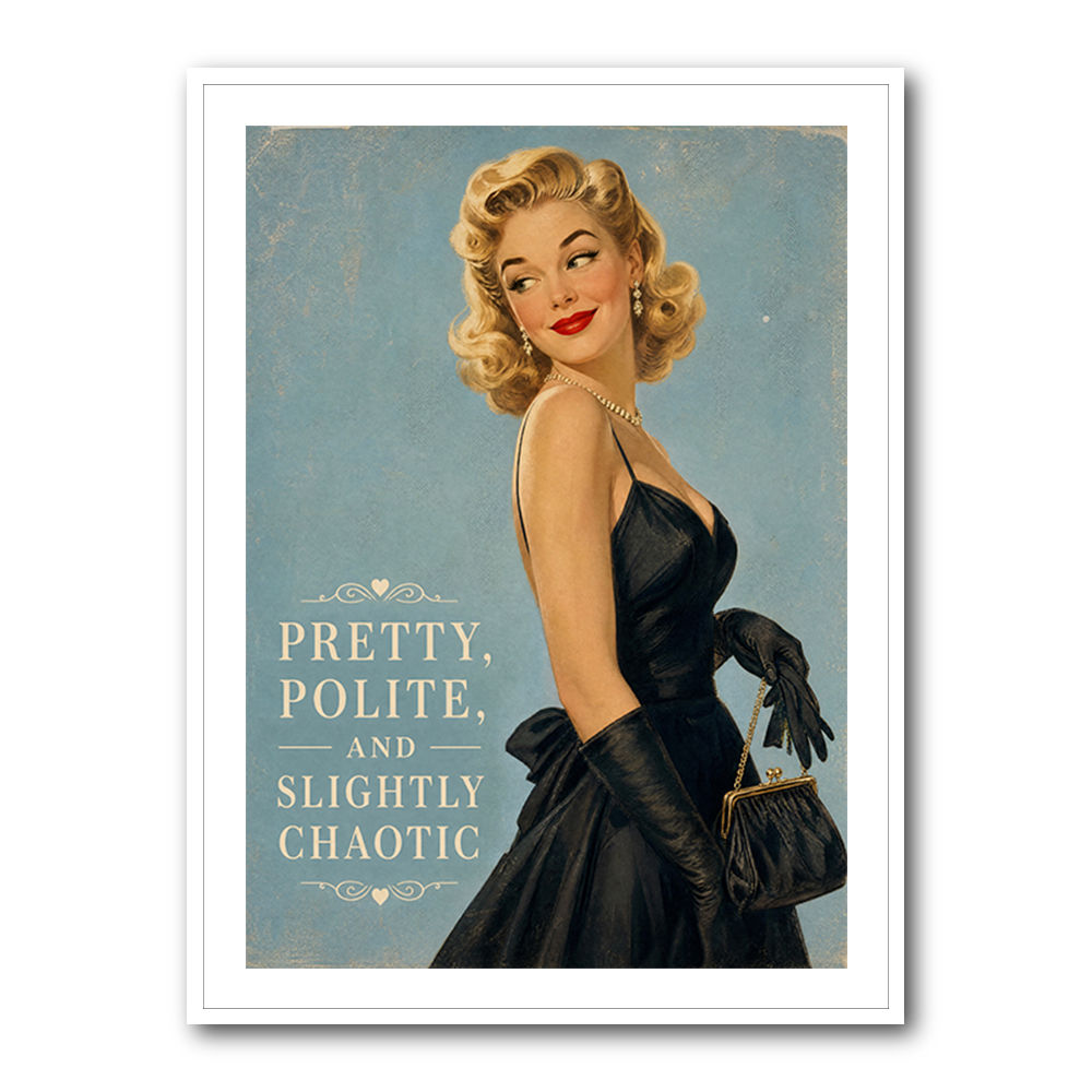 Pretty Polite and Slightly Chaotic Vintage Glamour Wall Art