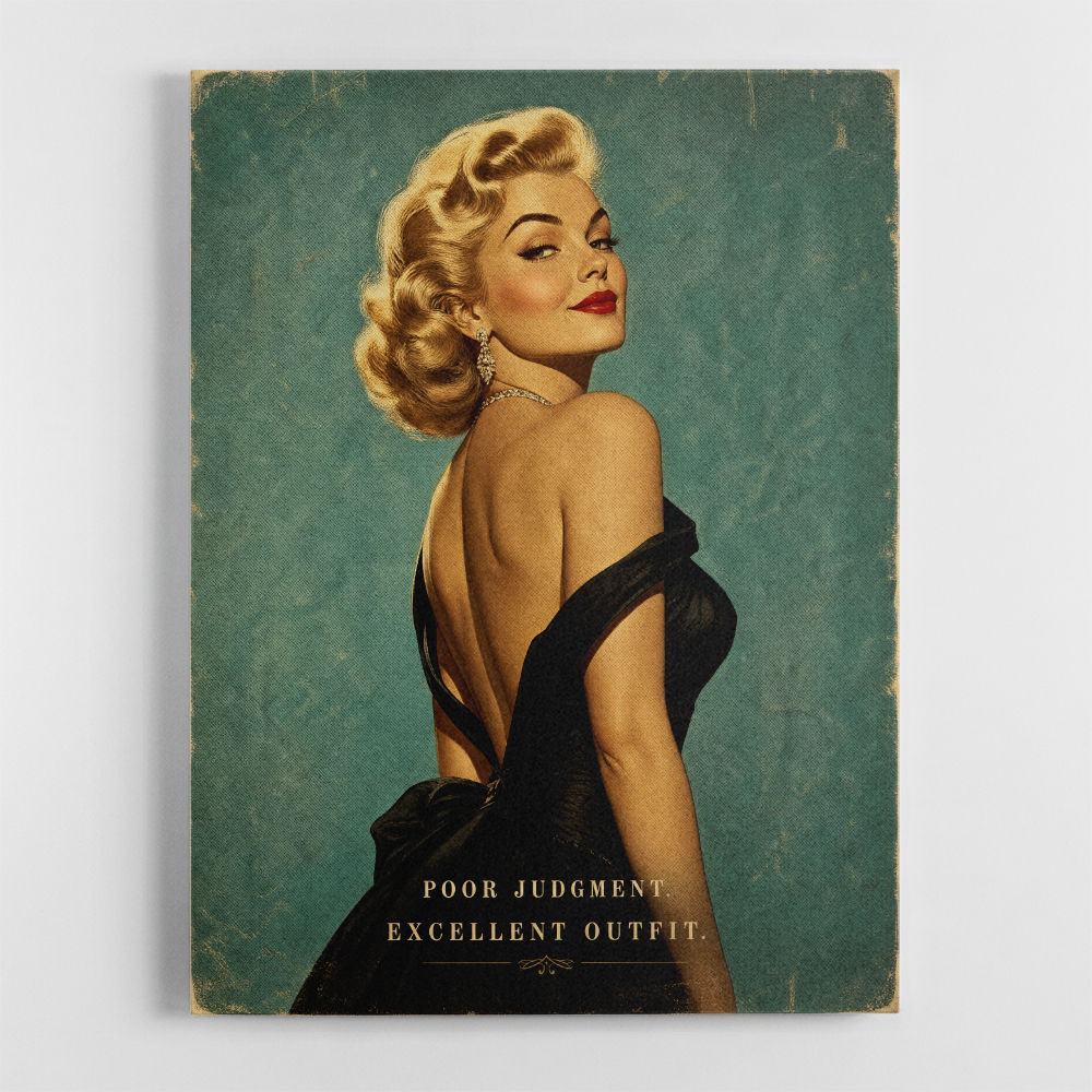 Poor Judgment Excellent Outfit Vintage Glamour Wall Art