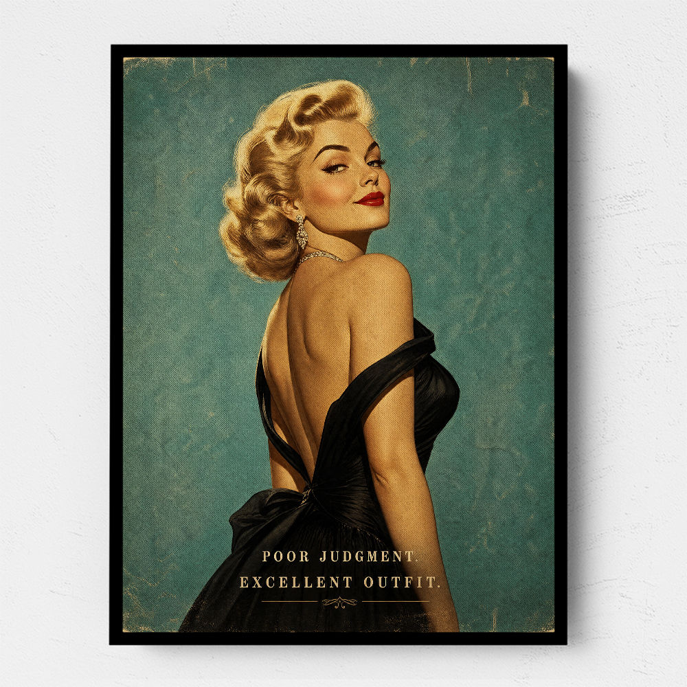 Poor Judgment Excellent Outfit Vintage Glamour Wall Art