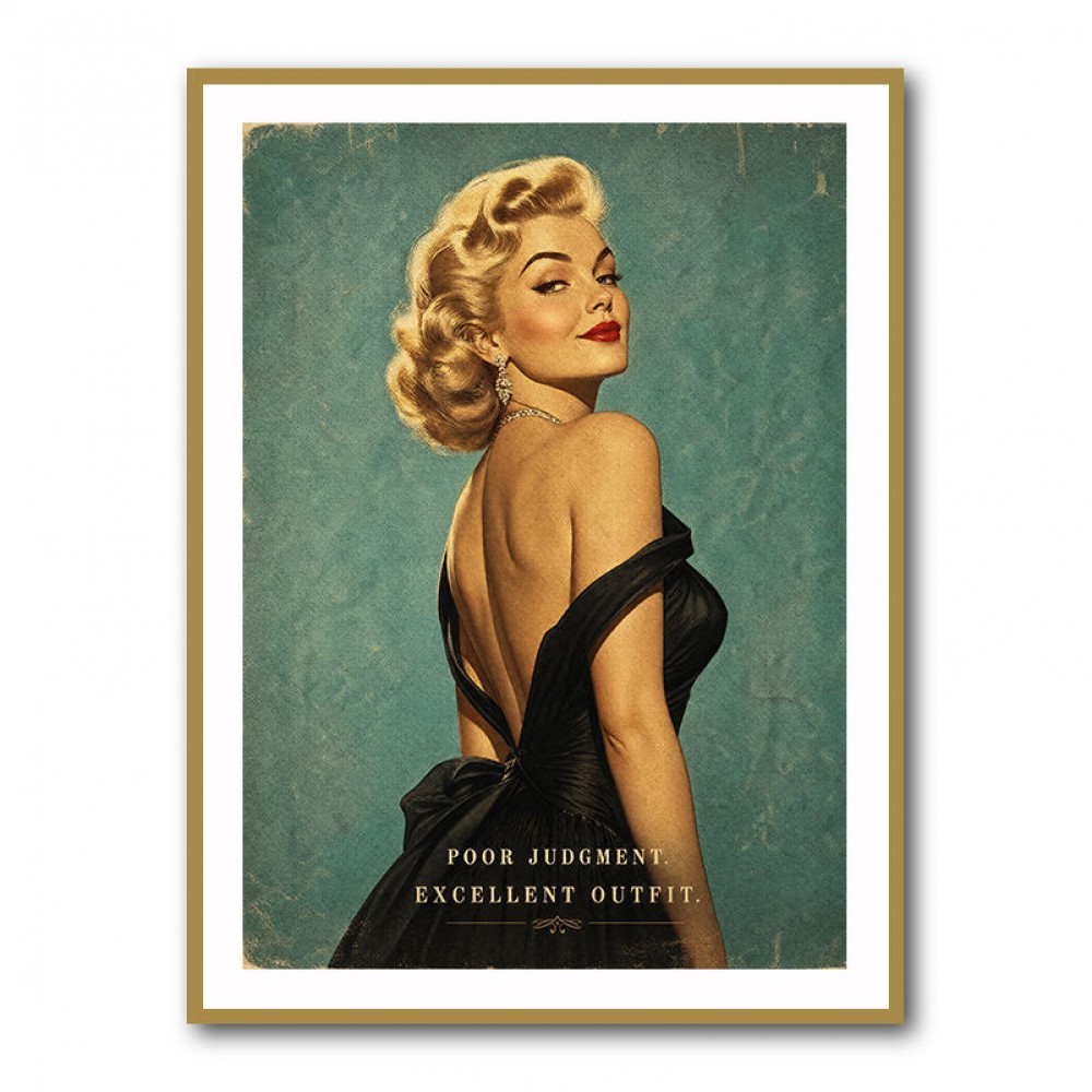 Poor Judgment Excellent Outfit Vintage Glamour Wall Art