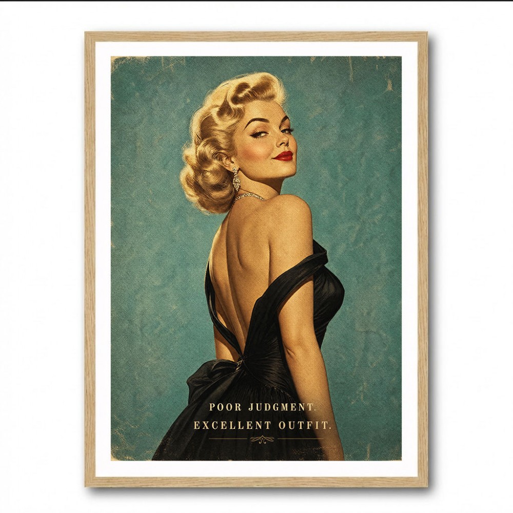 Poor Judgment Excellent Outfit Vintage Glamour Wall Art