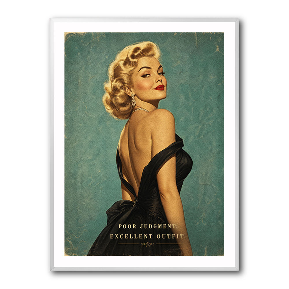 Poor Judgment Excellent Outfit Vintage Glamour Wall Art