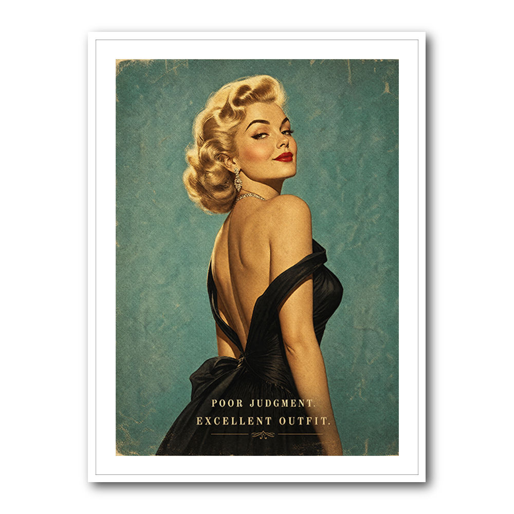 Poor Judgment Excellent Outfit Vintage Glamour Wall Art