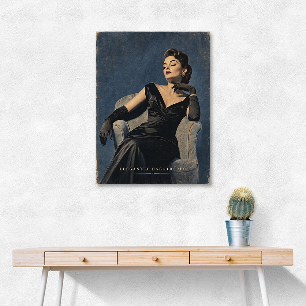Elegantly Unbothered Vintage Glamour Wall Art