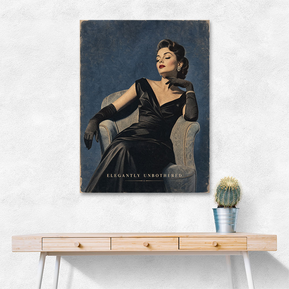 Elegantly Unbothered Vintage Glamour Wall Art