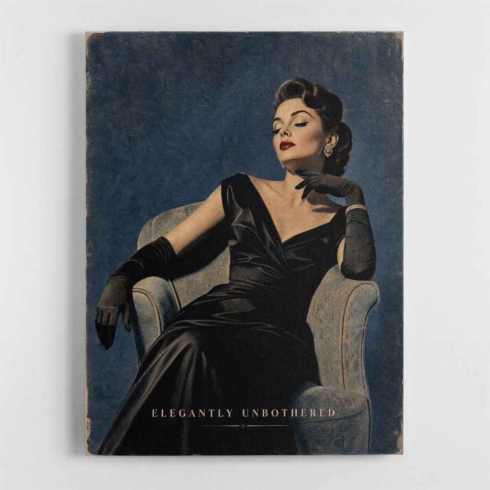 Elegantly Unbothered Vintage Glamour Wall Art