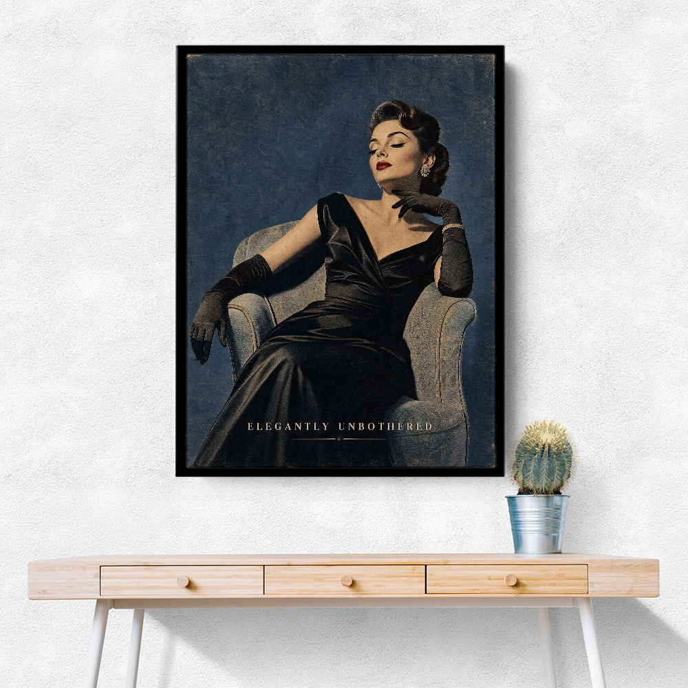 Elegantly Unbothered Vintage Glamour Wall Art