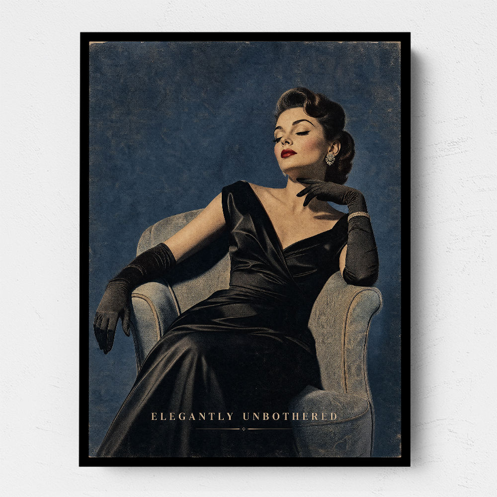 Elegantly Unbothered Vintage Glamour Wall Art