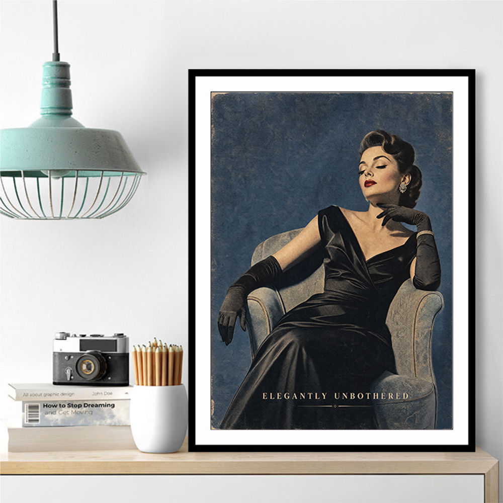 Elegantly Unbothered Vintage Glamour Wall Art
