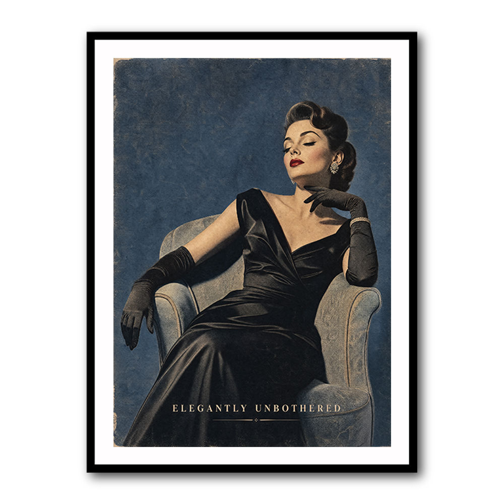 Elegantly Unbothered Vintage Glamour Wall Art