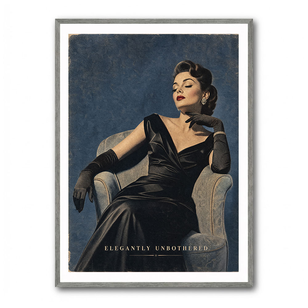Elegantly Unbothered Vintage Glamour Wall Art