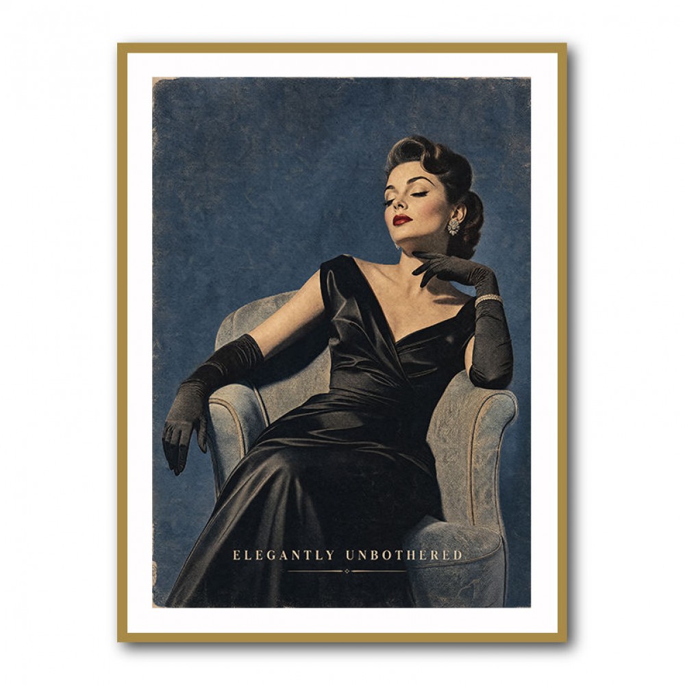 Elegantly Unbothered Vintage Glamour Wall Art