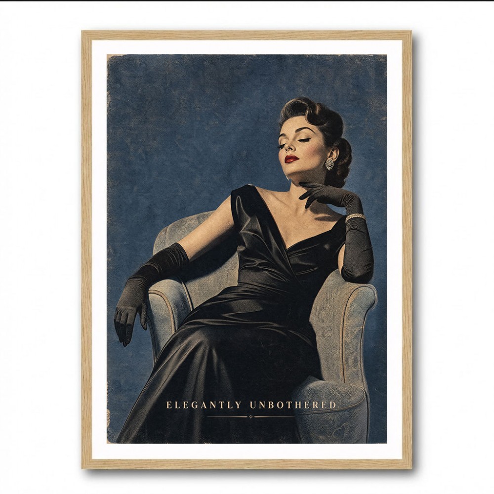Elegantly Unbothered Vintage Glamour Wall Art