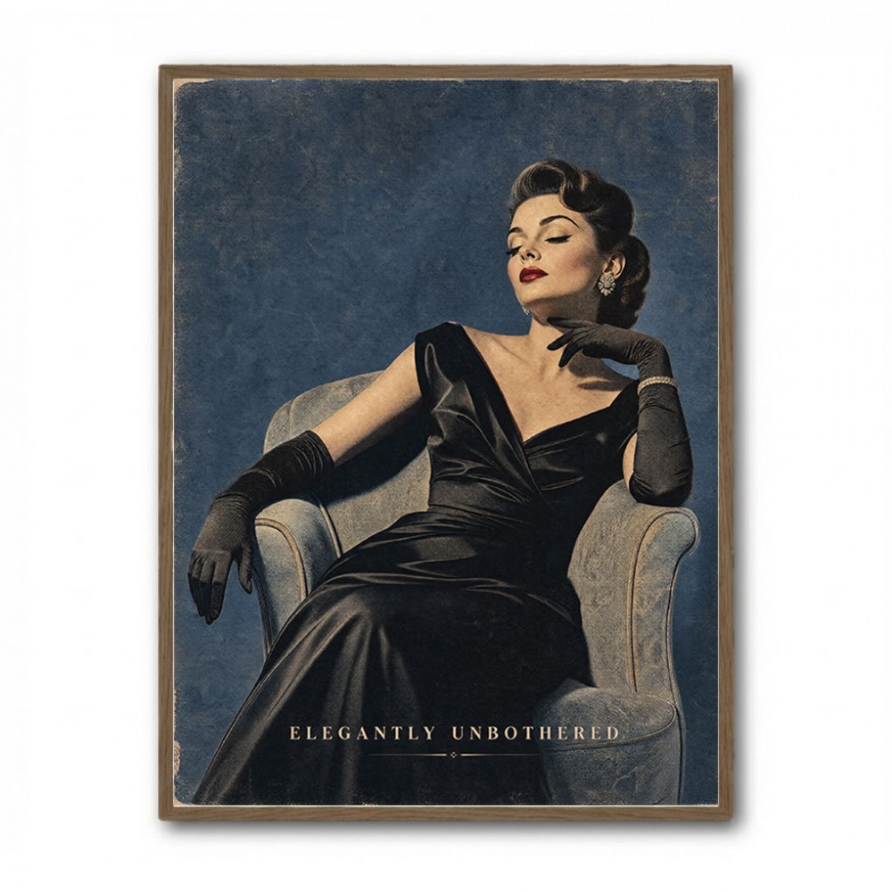 Elegantly Unbothered Vintage Glamour Wall Art