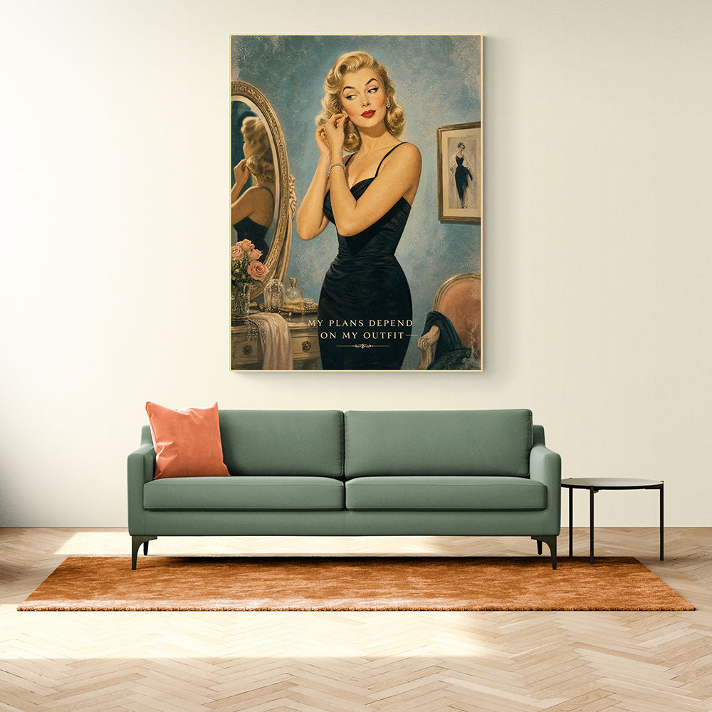 My Plans Depend On My Outfit Vintage Glamour Wall Art
