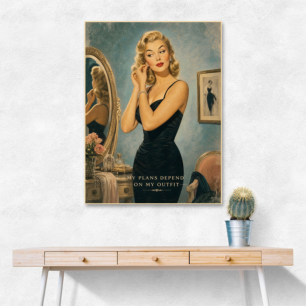 My Plans Depend On My Outfit Vintage Glamour Wall Art